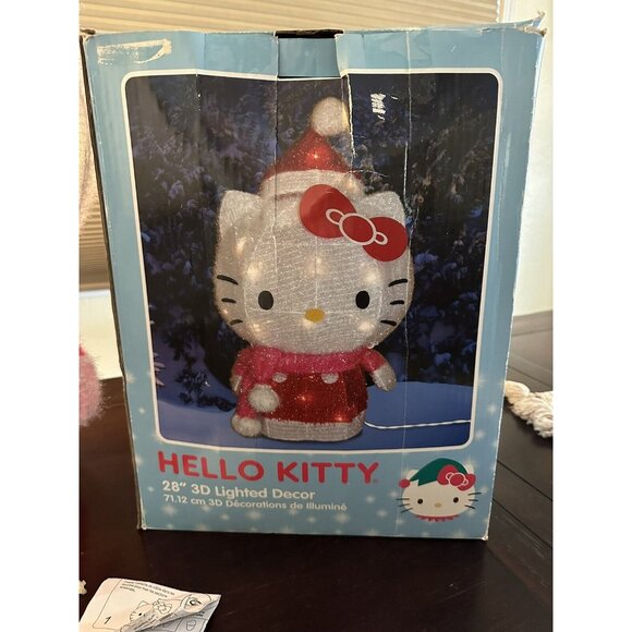 Hello Kitty Christmas 28” 3D Lighted Holiday Decor Jumbo Rare Kurt Adler 2012 - Picture 8 of 16
